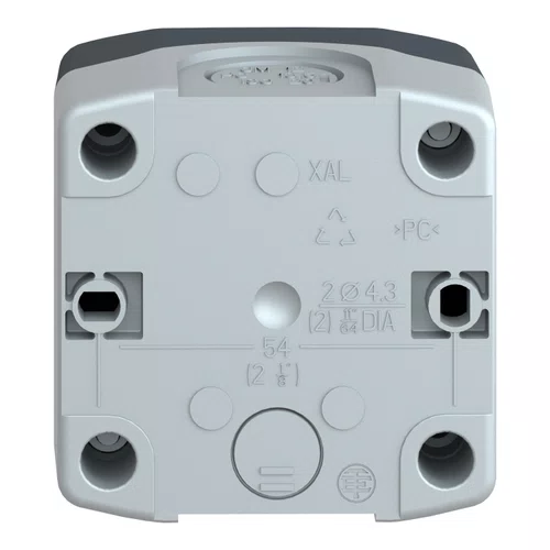 Botoeira de comando 1 furo Ø22mm, vazia, cinza, para botão modular, XALD01