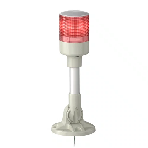 Coluna luminosa Ø60mm pré-montada, LED vermelho, 24VCA/CC, tubo de montagem em alumínio com suporte dobrável