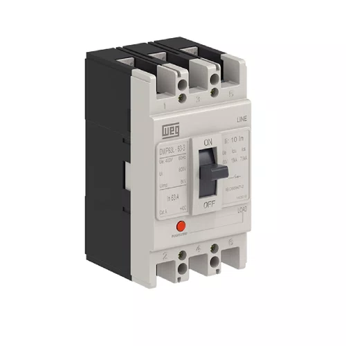 DISJUNTOR DWP63L-16-3 16A 3 polos 15kA @ 400Vc.a.(IEC 60947-2) Magnético e térmico fixo