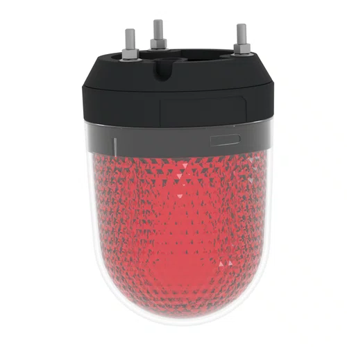 Farol rotativo Ø100mm, vermelho, sem buzzer, 12...24VCC, XVR3B04