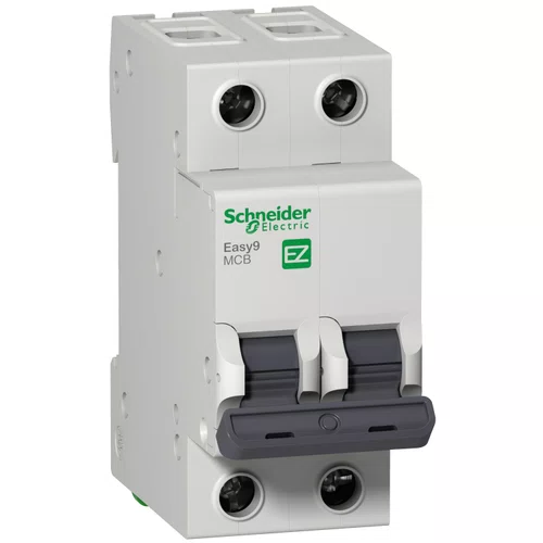 Mini disjuntor Easy9 2P, 10A, Curva C, 3kA em 400VCA