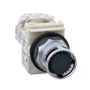 Botão luminoso Ø30mm metálico guarda alta, retorno por mola, LED, verde, NA+NF, 24VCA/CC