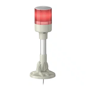 Coluna luminosa Ø60mm pré-montada, LED vermelho, 24VCA/CC, tubo de montagem em alumínio com suporte dobrável