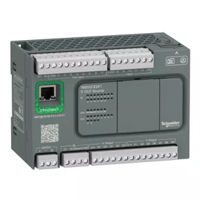Controlador lógico programável, 14 entradas, 10 saídas PNP, Modbus RTU/ASCII, Ethernet TCP/IP, 24 VDC