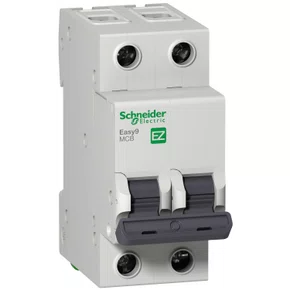Mini disjuntor Easy9 2P, 50A, Curva C, 3kA em 400VCA
