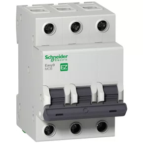 Mini disjuntor Easy9 3P, 50A, Curva C, 3kA em 400VCA
