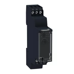 Relé temporizador modular, 8A, 1NAF, 0,1s...100h, função dupla - atraso na energização, 24VCC / 24...240VCA