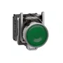Botão luminoso Ø22mm metálico, retorno por mola, verde, NA+NF, 24VCA/CC