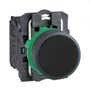 Botão Ø22mm plástico, retorno por mola, preto, NA